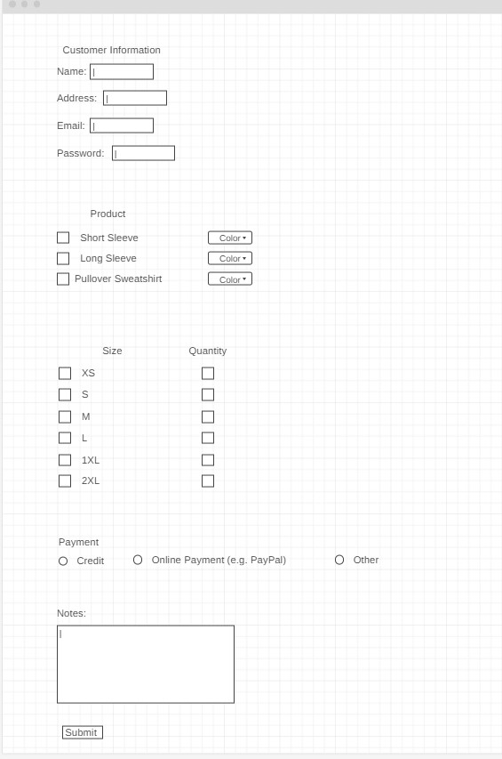 Wireframe Form Template